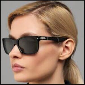 New PERSOL Unisex Black Sunglasses & Case